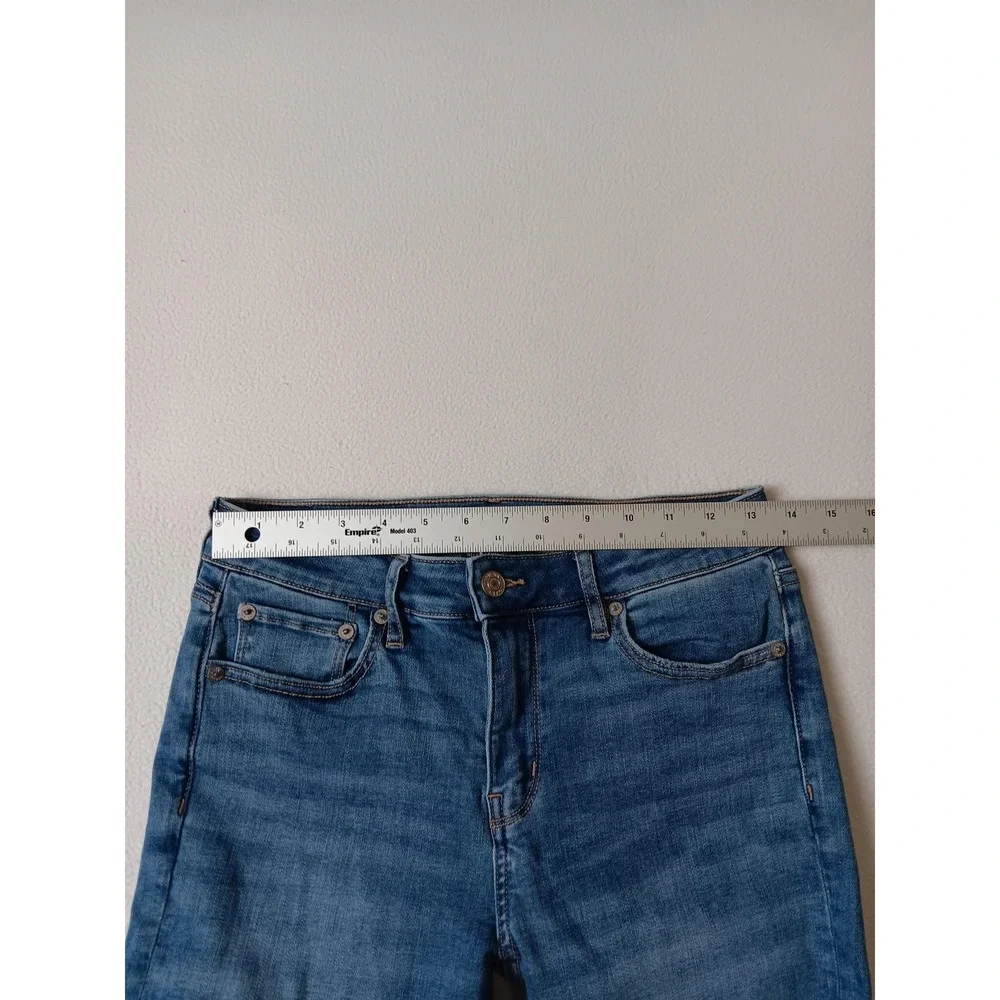 American Eagle Outfitters Jeans Womens Petite 4 Blue Flared Medium Wash Stretch